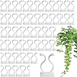 NVUGFJ Pflanzenclips,50 Stück Pflanzenclips, Pflanzenclips für Kletterpflanzen,Grün Kunststoff...