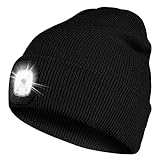 Bosttor Mütze Mit LED Licht, LED Beanie, Beleuchtete Mütze, Unisex Winter Warm Stirnlampe Mütze,...