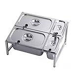 Pizza-Belag-Station， Pizza-Topping-Station, Edelstahl-Gewürzbehälter mit Deckel, Silber(C)