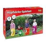 Idena 7408881 - Hüpfsäcke Spielset mit 4 Hüpfsäcken, inklusive Band für Start und Ziel, ideal...