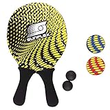 Sunflex Neopren Beachball Set Splash mit Zwei Schlägern und Zwei Bällen weich und leicht | extrem...