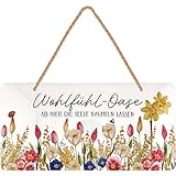 LANOLU Schild Lieblingsplatz Outdoor- Wohlfühl-Oase Schild Garten - Deko Garten Vintage Schilder,...