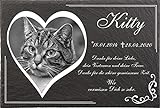 Tiergrabsteine mit Bild und Text Herzgravur für Katzen, Gedenksteine für Tiere mit...