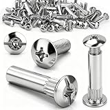 mawmuaw M6x46-56 mm Verbindungsschrauben 20 Sätze Möbelverbinder Stahl vernickelt Hülsenmutter...