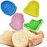 GIRAFEDA 4 Stück Ausstechformen Star Wars Cookie Cutter Set mit Auswerfer Keksausstecher 3D...