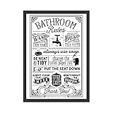 Bathroom Rules Badezimmer Bild Toilette Poster Wandbild Wandposter (ohne Rahmen)