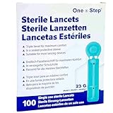 100 x One Step Lanzetten 23 G I Sterile Einweglanzetten I Blutlanzetten I Sicherheitslanzetten für...