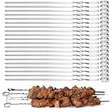 Schaschlikspieße Edelstahl, 20 Stück BBQ EdelstahlGrillspieße 39cm, Grillspieße Edelstahl Mit...