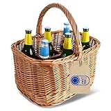 Creative Home Weidenkorb mit Henkel | Flaschenkorb 6 Flaschen | 40 x 31 x 38 cm (+/- 2 cm) |...