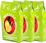 Joerges Gorilla Kaffeehaus-Mischung, 3er Vorteilspack (3x 1000g), ganze Kaffeebohnen, Röstkaffee,...