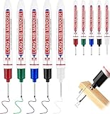 Jgfwat 5 Stück Tieflochmarker, Bohrlochmarker, Wasserdichte Permanentmarker，20mm Extralange...