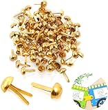 100 Stück Musterbeutelklammern,Rundkopfklammern,Goldene Musterklammern Klein,Metall...