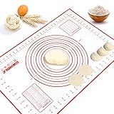 GWHOLE Silikonmatte Backmatte Silikon Teigmatte Wiederverwendbar Antihaft Rutschfest mit Messung, 60...