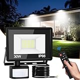 vighep Led Strahler mit Bewegungsmelder Außen, 30W Superhell LED Fluter mit Fernbedienung, IP66...