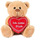 BRUBAKER Teddy Plüschbär mit Herz Rot - Ich Liebe Dich - 25 cm - Teddybär Plüschteddy...