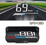 Head up display car HUD display OBD2 & GPS, iKiKin 3.5 inch / 8.9 cm , speedometer, car tachometer,...