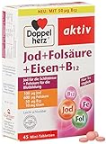 Doppelherz Jod + Folsäure + Eisen + B12 – Mit Folsäure als Beitrag für die normale Blutbildung...