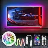 HUEMIHUI LED TV Hintergrundbeleuchtung, LED Streifen für TV, 4m Dream Color LED Strip mit...