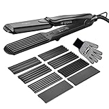 CkeyiN Kreppeisen für Haare,4 in 1 Haarglätter Glätteisen Keramik,Multistyler Glätteisen Set...