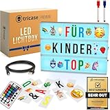 tricase LED Light Box mit Buchstaben & Farbwechsel – Cinematic Leuchtkasten A4 mit 386 Zeichen &...