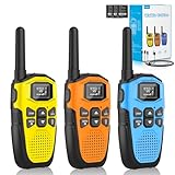 3er Set,NXGKET Walkie Talkie Aufladbar für Erwachsene Kinder Funkgeräte,Große Reichweite 5km...