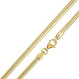 MATERIA 925 Silber Schlangenkette Gold - Damen Halskette vergoldet Gold Kette 1,2mm in 40-90 cm...