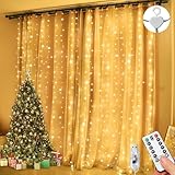 Lichtervorhang 3x3m LED, Lichterketten vorhang mit 8 Modi, 300LEDs, verstellbare Helligkeit,...