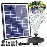 AISITIN Springbrunnen mit 6.5W Solar Panel Eingebaute1500 mAh Batterie Teichpumpe Wasserpumpe...