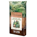 Green Home Kakteen & Sukkulenten Erde 18L mit Perlit. PH-Wert 5,8. Langzeitgedüngt, ideal als...
