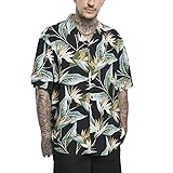 Urban Classics Herren Resort Hawaii-Hemd T-Shirt, Black/Blossom, L