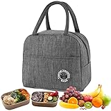 LETTERASHQP Kleine Kühltasche, Lunch Bag,Reißverschluss Picknick Handtasche Für Arbeit Freizeit...