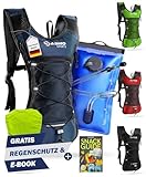 SASMO Sports® Trinkrucksack (blau) mit Thermofach | Laufrucksack Ultraleicht 300g | Trinkrucksack...