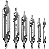 6 Stück HSS Zentrierbohrer Metall Set, Zentrierbohrer Center Drill Bit, 60 Grad M2 6542 Countersink...