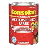Consolan Profi Wetterschutzfarbe Holzschutz außen 2,5 Liter Ral 7016 Anthrazitgrau