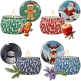 4 Stück Duftkerzen Set, Weihnachten Geschenke Weihnachtliches Duftkerzen-Set Duftkerze Sojawachs...