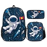 KXZOYLM Weltraum Rucksack Universum Galaxy Rucksack 3 Stück Sets Sonnensystem Rucksack mit Lunchbox...