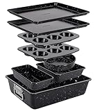 NutriChef Backformen Set 8-teilig – Auflaufform, Brotbackform, Backblech, Muffin Backform,...
