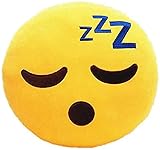 JIIENO 40cm Emojis Kissen Meeresschlaf ZZZ Lächeln Kissen Emoticon Gesicht Schlafen ZZZ Großes...