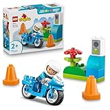LEGO DUPLO Blaues Polizeimotorrad - Lernspielzeug zur Förderung der Motorik für Kleinkinder -...