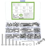 208 Stück M6 Schrauben Set, Zylinderkopfschrauben Muttern Sets, Edelstahl Sechskantschrauben Set...