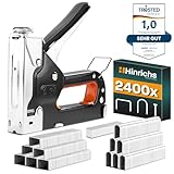 Hinrichs Handtacker Set - 3-in-1 Profi Tacker für Holz - Stofftacker Handwerker zum Fixieren - mit...