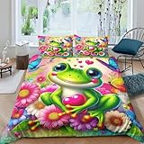 MMDASBVPE 3 Teilig Frosch Bettwäsche-Sets 3D Bettwäsche Mit Kissenbezug Bettbezüge Mit...