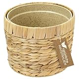 HMF Innovativer Blumentopf geflochten aus Wasserhyazinthe, mit Pflanztopf aus nachhaltigen...