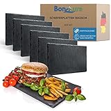 BonAura® ARDESIA 6er Set Schieferplatten 20x30cm - Schiefer Tischuntersetzer Servierplatten zum...