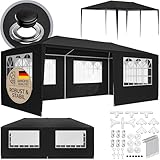 Casaria® Pavillon 3x6m UV-Schutz 18m² Dachösen Wasserabweisend 6 Seitenteile Stabil Festival...