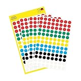 AVERY Zweckform 3090 selbstklebende Markierungspunkte 416 Stück (Ø8mm, Klebepunkte auf 4 Bogen,...