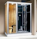XXL Luxus LED Dampfdusche+Sauna Kombi Set Sauna-Komplettdusche Duschtempel+Radio