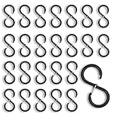 fKiZanthene S Haken Klein Schwarz mit Sicherheitsschnalle Set aus 25 Stueck Haken zum Einhaengen...