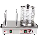 Beeketal 'BHG07' XL Profi Gastro Hot Dog Maker mit 4 Heizspießen und 170 mm Korbdurchmesser,...