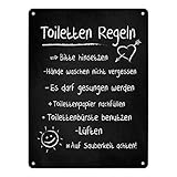 Metallschild XL mit Spruch: Toilettenregeln